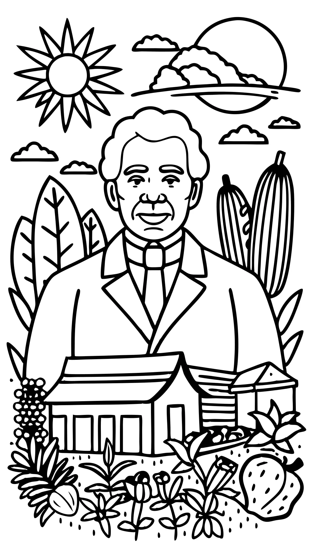 Página para colorear de George Washington Carver